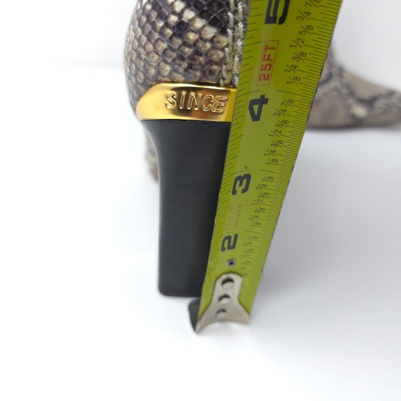 Franco Sarto Briar Grey Snake Print Snip Toe Heel Booties - Picture 9 of 13